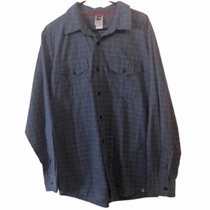 The North Face button down plaid collared long sleeve dress shirt size L…